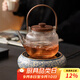 兮元記青花汝窯電陶爐煮茶壺圍爐煮茶器家用加厚耐高溫玻璃泡茶壺燒水壺 繁花電陶爐+透明豎紋提梁壺