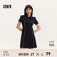 森馬（Semir）連衣裙女撞色短裙潮酷百搭夏季潮流polo領(lǐng)小黑裙顯瘦休閑時(shí)尚 黑色90001 S