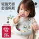 babycare圍兜嬰兒輔食吃飯飯兜小寶寶防水吃飯兜嬰兒口水巾兒童硅膠圍嘴藍