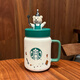 星巴克（Starbucks）星巴克杯子魔術(shù)師小熊梅森馬克杯帶蓋高顏值陶瓷早餐杯水杯牛奶杯 435ml魔術(shù)師小熊梅森陶瓷杯