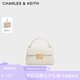 CHARLES&KEITH氣質(zhì)通勤菱格手提包斜挎包生日禮物七夕禮物CK2-50701578 Cream奶白色 S