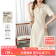 尚都比拉休閑連衣裙女垂感氣質(zhì)通勤小個(gè)子POLO裙短袖夏天a字裙子 米杏色 L