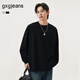 gxg.jeans男裝 多色假兩件潮流時(shí)尚寬松衛衣男生上衣 25年秋新品 黑色 L (175)