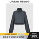 UR春季新款女裝潮流休閑簡(jiǎn)約立領(lǐng)抽繩超寬松外套UWV140032 中灰 S(XS-S)