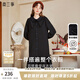 兩三事長(cháng)袖連衣裙秋冬女法式復古襯衫長(cháng)裙黑色內搭裙子四目無(wú)他人 黑色  S