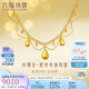 六福珠寶光影金絲綢金足金蕾絲水滴黃金項鏈套鏈計價 GJGTBN0029 約9.15克