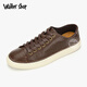 Walker Shop休閑鞋男【優(yōu)質(zhì)頭層牛皮】2025新款平底板鞋百搭潮流復(fù)古鞋子男 深棕色 40 （皮鞋碼）