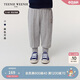 Teenie Weenie Kids小熊童裝25新款男女寶學(xué)院風(fēng)純棉寬松束腳衛褲 中灰色 120cm