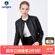 Navigare 意大利小帆船女士真皮皮衣秋冬款小立領羊皮機車服X2236700091 黑色 M 