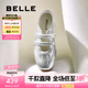 百麗（Belle）周雨彤同款酒心糖休閑鞋女25秋新商場款芭蕾瑪麗珍鞋D8L1DBQ5預(yù)售 銀色-皮面 37