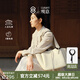 觀意新品茶碗包頭層牛皮托特包女2025年新中式大容量通勤女包七夕禮物 凝脂白-中號(hào)+黑檀木珠掛飾 高端小眾新中式