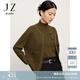 玖姿·安娜蔻輕熟風休閑柔軟圓領(lǐng)綿羊毛針織衫毛衣女冬款 墨綠 M