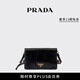 PRADA/普拉達【禮物】女士徽標飾牛皮革單肩包 黑色
