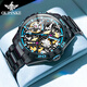 歐品客瑞士手表品牌排行十大名表時(shí)尚潮流男士機械表防水送男友生日禮物 進(jìn)口機芯-藍寶石表鏡-機械藍面男