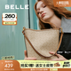 百麗包包女2025秋新商場同款海鷗老花通勤休閑水桶包X7377CX5 杏色 F