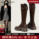 CAMILA KSENIA騎士靴女2025新款秋冬季靴子女長靴厚底顯瘦大筒圍女靴高筒長筒靴 棕色 37
