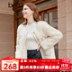 百圖betu女裝秋冬新款短外套小香風(fēng)拼接仿皮草圓領(lǐng)外套女2310T66 米白 S