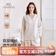 英氏孕婦月子服秋季新款10A抗菌雙層棉紗哺乳睡衣家居服套裝粉色L