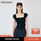 moussy 女裝新品法式純欲初戀風(fēng)方領(lǐng)修身襯衫女010HA730-7371 020黑色 M