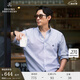布克兄弟（BrooksBrothers）男士春秋牛津紡扣結(jié)領(lǐng)logo休閑襯衫 B976-藍(lán)色條紋 L