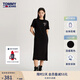 TOMMY JEANS【休閑舒適】夏季女裝純棉簽字印花圓領(lǐng)T恤長(zhǎng)裙連衣裙19231 黑色BDS S （推薦：95-110斤）