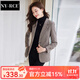 NY-RCE西裝外套女春秋款2025新款爆款小個(gè)子短款氣質(zhì)收腰毛呢女士小西服 咖色 L