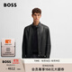 BOSS博斯【羊皮革】男士紋理羊皮革常規皮衣夾克 001-黑色 L (50)