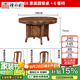 檀永林紅木家具 非洲雞翅木（學(xué)名：非洲崖豆木）餐桌實木大圓桌新中式餐桌椅古典餐桌帶轉(zhuǎn)盤餐桌 1.08米餐桌+6餐椅（不配轉(zhuǎn)盤）