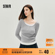 森馬（Semir）長(cháng)袖T恤女秋短款假兩件蕾絲花邊修身2025小性感上衣10A525101004