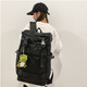 爾山集新款大容量雙肩包男韓版潮牌旅行背包戶(hù)外輕便登山包休閑學(xué)生書(shū)包 戶(hù)外潮流背包【黑色-恐龍掛件】