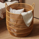 無(wú)不為中古風(fēng)臟衣簍仿藤編大容量浴室洗衣籃高顏值輕奢家用臟衣服收納筐 小號（寶寶衣物/內衣襪子收納）