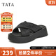 他她（TATA）Tata他她厚底拖鞋女外穿涼拖鞋女松糕涼鞋2024秋WBS03BT4 黑色 36