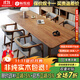 暢悅庭實(shí)木書(shū)桌家用去客廳化大長(cháng)條桌大板桌工作臺學(xué)習桌寫(xiě)字長(cháng)方形餐桌 書(shū)桌220+長(cháng)條凳220+太子椅*3【包送裝】 熱銷(xiāo)標準版