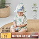 babylove【清倉】嬰兒連體衣男女寶寶夏季薄款衣服哈衣爬爬服系帶外出服 枝頭自在 66cm