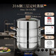蘇泊爾316不銹鋼蒸鍋家用定時(shí)電磁爐燃氣專(zhuān)用大容量雙三層蒸屜蒸鍋  加 三層【升級電子定時(shí)鬧鐘】 34cm