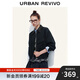 UR2025秋季新款女裝復(fù)古學(xué)院風(fēng)刺繡拼接翻領(lǐng)外套UYY150062 墨藍(lán) S
