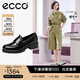 愛(ài)步（ECCO）【明星同款】樂(lè )福鞋女 百搭厚底粗跟英倫風(fēng)單鞋女 摩登490013 HL 黑色49001301001 建議選小一碼 37 （偏大，建議選小一碼）