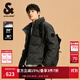 杰克·瓊斯（JACK&JONES）25年冬季新款男裝羽絨服男士潮流老花滿(mǎn)印短款保暖立領(lǐng)鴨絨服外套 E44黑砂色 M 175