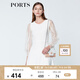 PORTS寶姿商場(chǎng)同款春夏新品女裝歐根紗拼接袖連衣裙 米白 S