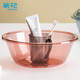 茶花 塑料盆32.8cm洗臉盆子加厚透明洗菜盆洗衣盆泡腳盆洗腳盆 粉色*