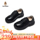 暇步士（Hush Puppies）童鞋男童皮鞋軟底兒童黑色英倫風(fēng)校園表演真皮男孩大童演出鞋子 HP3394黑色真皮材質(zhì) 32