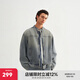 CHINISM CH赤塵水洗做舊機車(chē)牛仔夾克男士潮流高街休閑復古立領(lǐng)情侶外套 藍色 M