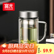 富光高硼硅玻璃杯大容量帶茶隔水杯便攜帶把辦公泡茶杯子辦公杯子