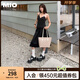 MIO米奧洞洞鞋女鞋2025夏季新款戶(hù)外涼拖鞋外穿厚底增高涼鞋沙灘鞋 黑色（尺碼偏小，建議拍大一碼） 38