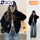 DGOV2025新款早秋季感短款黑色夾克外套女秋季薄款美式復古棒球服 【黑色外套】zt S 【80-95斤】