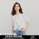 初語(yǔ)圓領(lǐng)寬松襯衫女2025夏季新款純棉繡花文藝浪漫襯衣度假風(fēng)上衣 白色 M