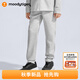 moodytiger【奶皮褲】男童長(cháng)褲柔軟透氣25年秋季新品兒童舒適彈力戶(hù)外運動(dòng)褲 淺花灰 160