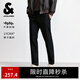 杰克·瓊斯（JACK&JONES）25年男裝秋冬褲子男直筒零壓褲加絨長褲商務休閑褲免燙易打理男褲 黑色036 加絨款 33 180