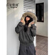 宏資琦大毛領(lǐng)工裝派克服女冬季2025新款加厚保暖棉衣短款連帽仿兔毛外套 軍綠色 M