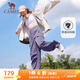 駱駝（CAMEL）直筒梭織工裝長褲女防潑水百搭傘兵褲 C24CA6L6619 拂袖紫 L
